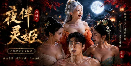 夜伴靈姬 AI成人短劇 巨乳美女每晚用肉體服侍陪伴 深喉口交吞吐 各種姿勢輪換抽插直接被榨乾
