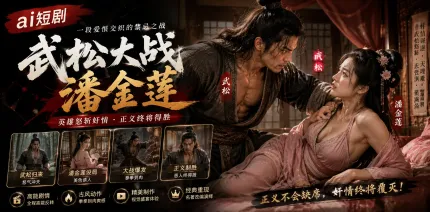 武松大戰潘金蓮 AI成人短劇 正義不會缺席 抓奸在床懲罰巨乳騷貨 女上位騎乘肉棒扭動 後入狠操內射