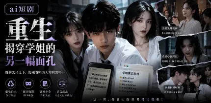 重生揭穿學姐的另一幅面孔 AI成人短劇 學姐的秘密慘遭暴露 廁所舌吻調情後入狠操騷逼