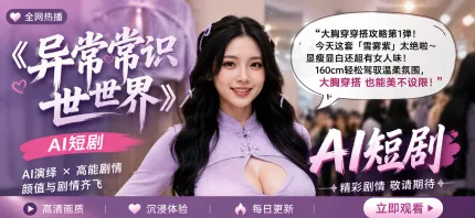 將露出大乳頭視為極致美麗的異常常識世界 AI成人短劇 街頭隨時公開露乳已成常態 巨乳晃動的美好世界