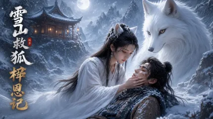 雪山救狐榨恩記 AI成人短劇 第1集 雪山救下的狐貍幻化雙馬尾巨乳美女報恩 讓男人肆意抽插當