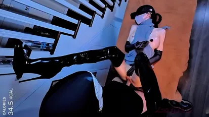 漆皮細跟皮靴第一視角