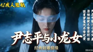 尹誌平爆肏小龍女白衣女子眼睛被蒙上男人背後突襲撫摸調情肉棒後入抽插猛操