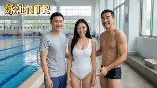 泳池NTR 騷貨人妻泳池幽會猛男教練 水中深喉口交吃雞 狠狠粗暴性愛狠操