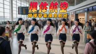 裸體航空 特殊空乘裸體航班 飛機上美女空姐裸露上空舉辦淫趴 視覺盛宴大飽眼福
